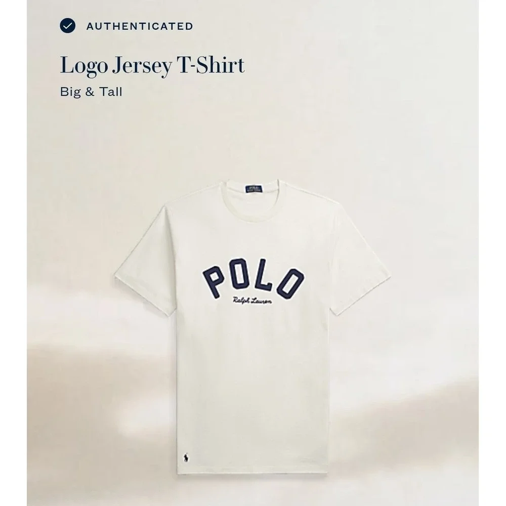 Polo Ralph Lauren White Long Jersey Short Sleeve T-Shirt Men's 4XLT NWT $79